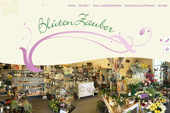 Screenshot der Website Blütenzauber Ebersbach