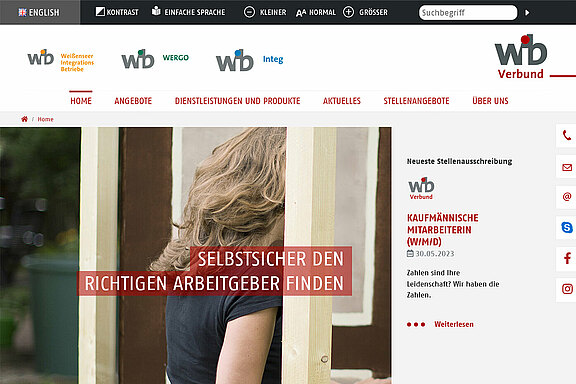 Screenshot des Webauftrittes vom WIB-Verbund aus Berlin