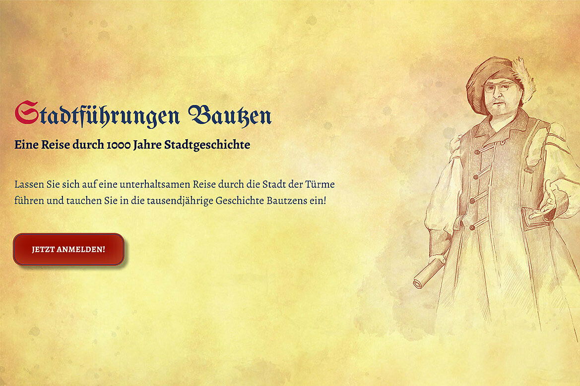 Screenshot des Webauftrittes vom Bautzener Stadtführer Albrecht Ludwig