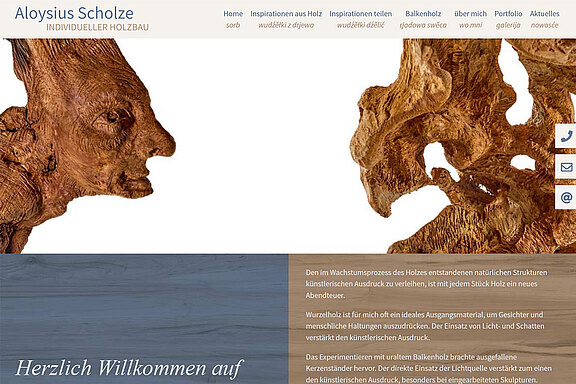 Webauftritt des Künstlers Aloysius Scholze aus Säuritz bei Panschwitz-Kuckau