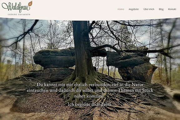 Screenshot der Webseite Sylvia Köllner - Waldfrau