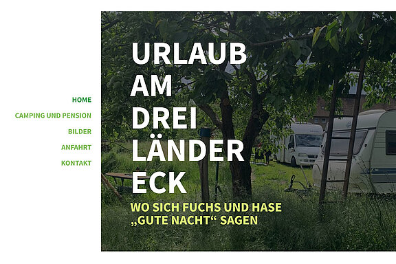Screenshot des Webentwurfes für den Campingplatz Hof Oskar in Drausendorf