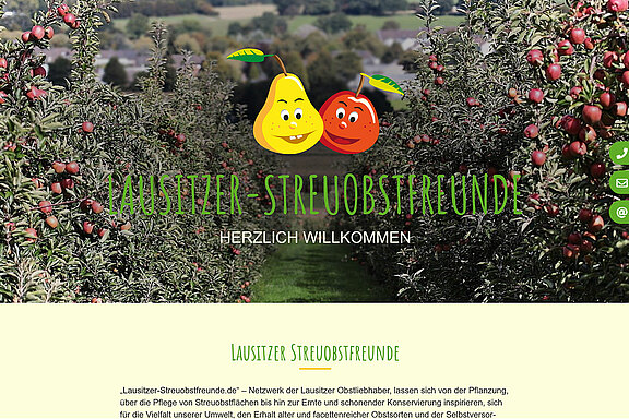 Screenshot der Website der Lausitzer Streuobstfreunde aus Nebelschütz