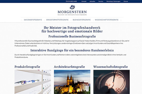 Screenshot der Website vom Fotografenmeister Morgenstern aus Löbau